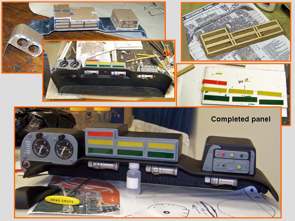 Composite picture documenting the completion of the shroud instrument boxes. 
            Click on the picture to enlarge it.